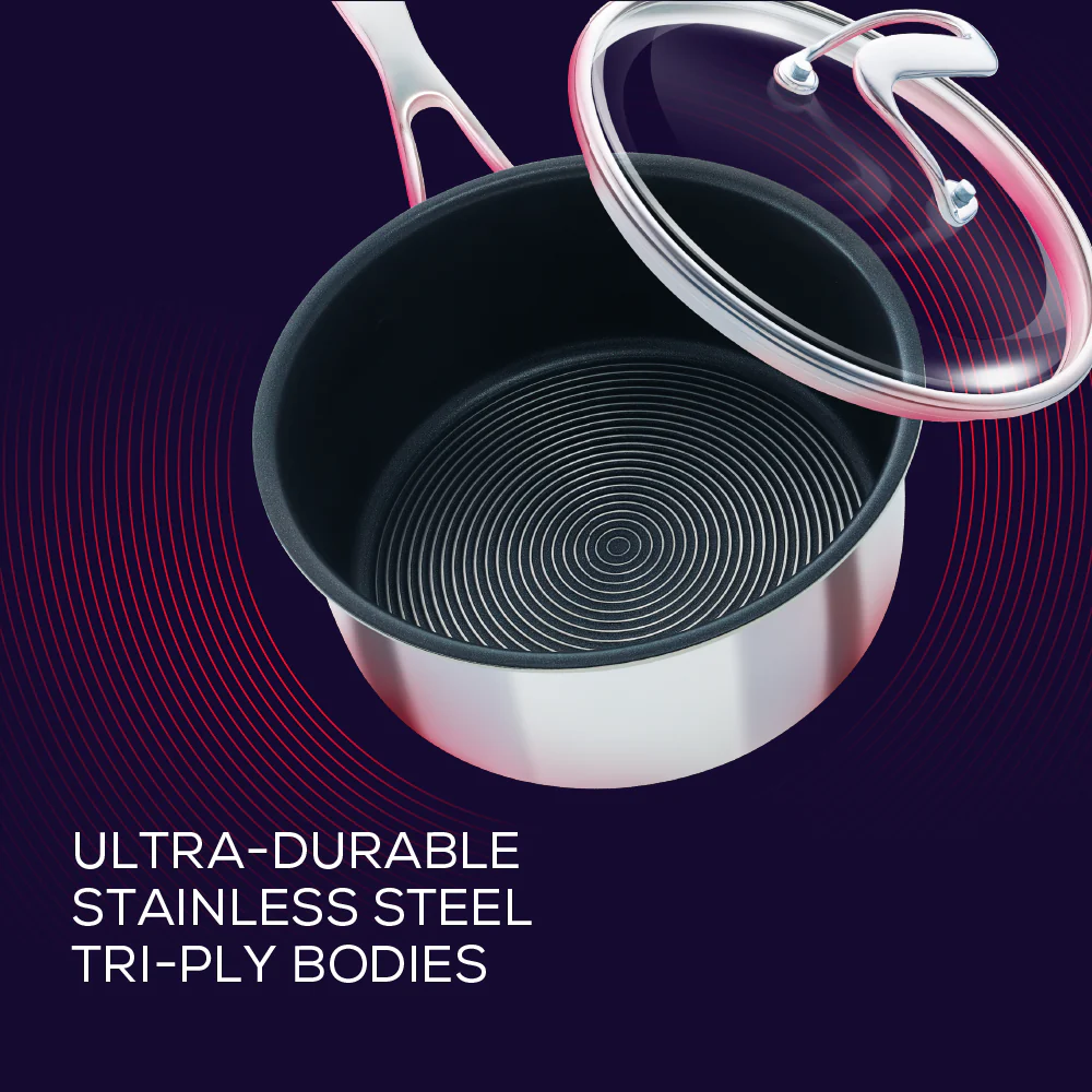 SteelShield™ Polished Stainless Steel Hybrid Non-Stick Twin Skillet Set - 22cm & 25cm - Image 8