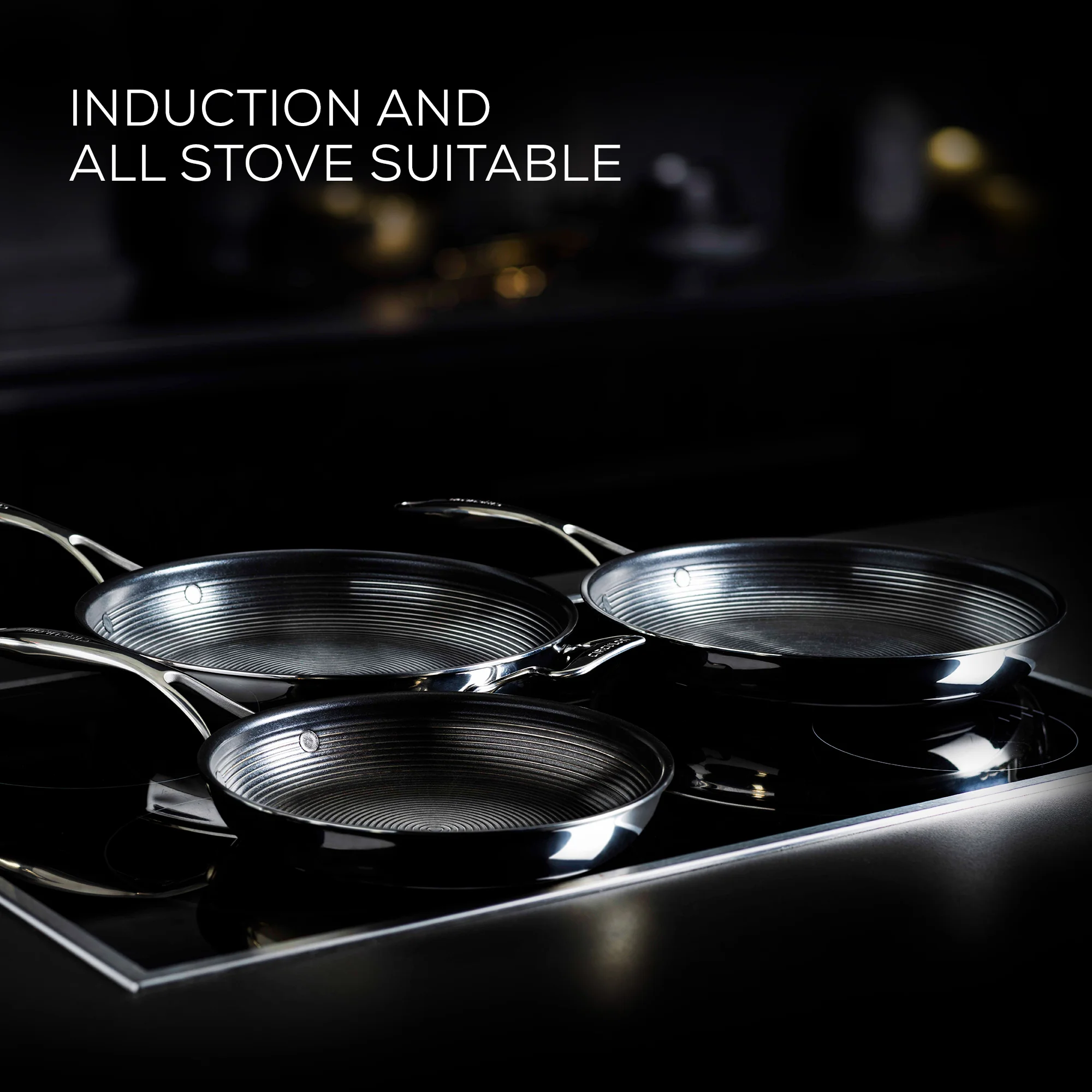 SteelShield™ Polished Stainless Steel Hybrid Non-Stick Saucepan & Lid Set - 3 Pieces - Image 9